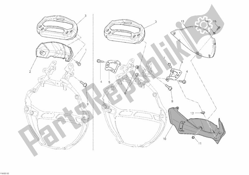 All parts for the Meter of the Ducati Monster 795 ABS Corse Stripe CHN-Thailand 2015